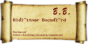 Blüttner Bocsárd névjegykártya